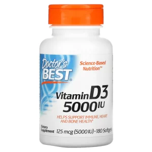 Doctor's Best Vitamin D3, 125 mcg (5,000 IU), 180 Softgels