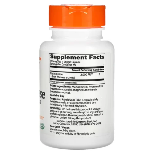 Doctor's Best Nattokinase, 2,000 FUs, 90 Veggie Caps - Image 2