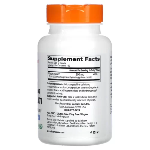 Doctor's Best High Absorption Magnesium, 100 mg, 120 Tablets - Image 2