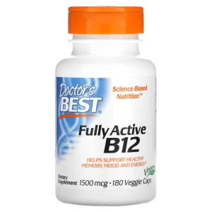 Doctor's Best Fully Active B12, 1,500 mcg, 180 Veggie Caps